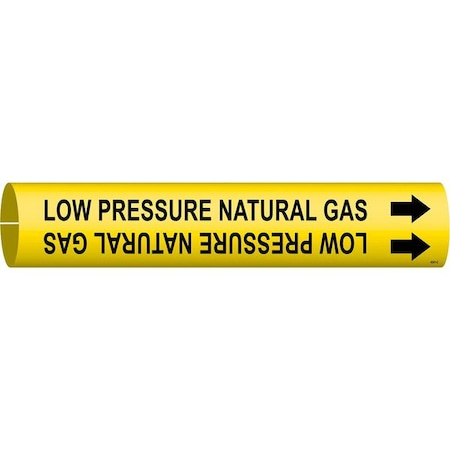 Brady Pipe Marker, Low Pressure Natural Gas, Yel, 4241-C 4241-C