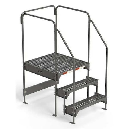 Zoro Select Work Platform, Steel, 500 lb Load Capacity, 18 in to 33 in Platform Height CW5-33-3-3