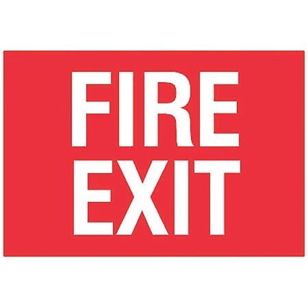 Reinke Enterprises Fire Exit Sign, 7 in Height, 10 in Width, Plastic, English 26132