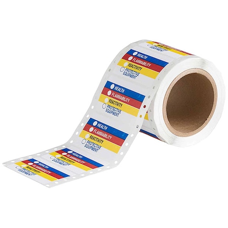 Brady Label, Health, Flammability, Reactivity, Protective Equipment, Polystyrene, 10 in W, 14 in H 99192