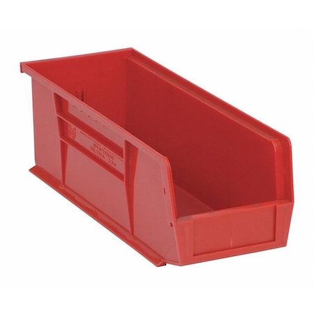 Quantum Storage Systems Hang & Stack Storage Bin, Polypropylene, Red, 5 in H, 5 1/2 in W, 14 3/4 in L QUS234RD