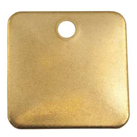 C.H. Hanson Blank Tag, Brass, 1 1/2 in H x 1 1/2 in W, Brass, Square, 25 PK 43653