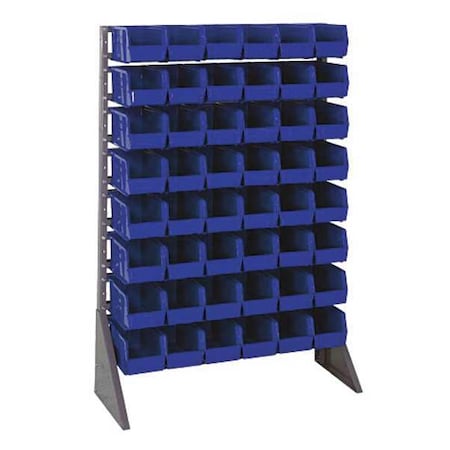 Quantum Storage Systems Steel Bin Rail Floor Rack, 15 in D x 54 in H x 36 in W, Blue QRU-16S-230-48BL