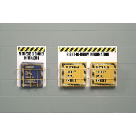 Brady Right to Know Center, Right-To-Know Information, Polypropylene/PVC Coated Steel, 14 in W, 20 in H RK210B-E