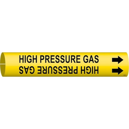 Brady Pipe Mrkr, High Pressure Gas, 1-1/2to2-3/8 4193-B