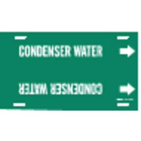 Brady Pipe Marker, Condenser Water, 8to9-7/8 In 4039-G