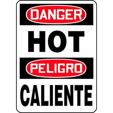 Accuform Spanish-Bilingual Danger Sign, 14" H, 10" W, Vinyl, Rectangle, English, Spanish, SBMCPG020VS SBMCPG020VS