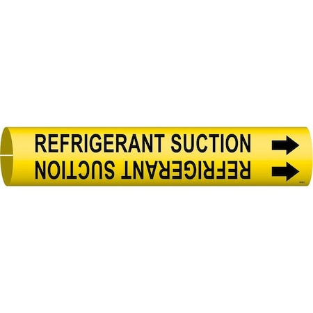 Brady Pipe Marker, Refrigerant Suction, Yellow, 4118-C 4118-C