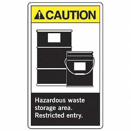 Accuform Caution Sign, 14 in Height, 10 in Width, Vinyl, Rectangle, English MRHL601VS