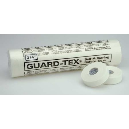 Guard-Tex Safety Tape, White, 3/4 x 30 yd. L, PK16 41008-34