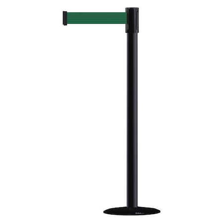 Tensabarrier Barrier Post with Belt, Green, 7 1/2 ft Length, 38 in Post Height, No Legend, Stainless steel 890B-33-33-33-STD-NO-G7X-C