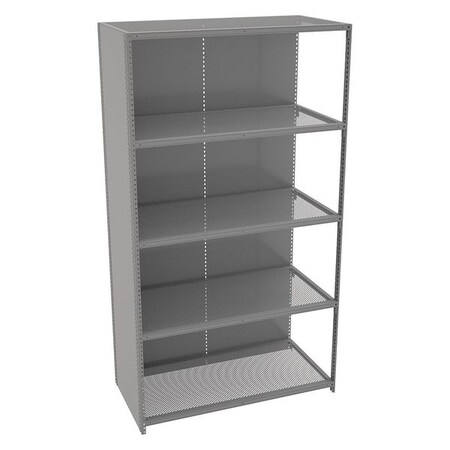 Tennsco Metal Shelving, 24"D x 48"W x 87"H, 5 Shelves, Steel QC5-4824PAB