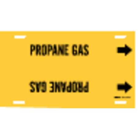 Brady Pipe Marker, Propane Gas, Yel, 6 to7-7/8 In 4114-F