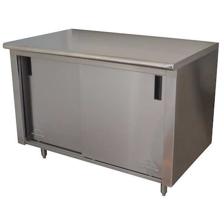 Advance Tabco Cabinet Workbench, Stainless Steel, 48 in W, 35 1/2 in Height, 500 lb HB-SS-304M