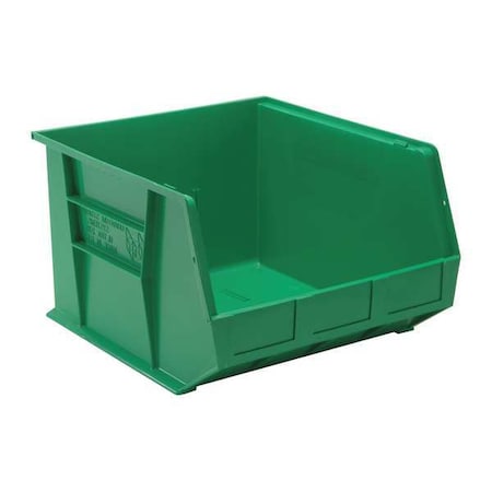 Quantum Storage Systems Hang & Stack Storage Bin, Polypropylene, Green, 11 in H, 16 1/2 in W, 18 in L QUS270GN