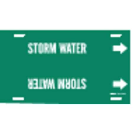 Brady Pipe Marker, Storm Water, Grn, 6 to7-7/8 In 4134-F