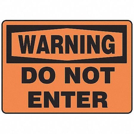 Accuform Warning, Do Not Enter, 14" W x 10" H, Rectangle, Plastic MADM307VP