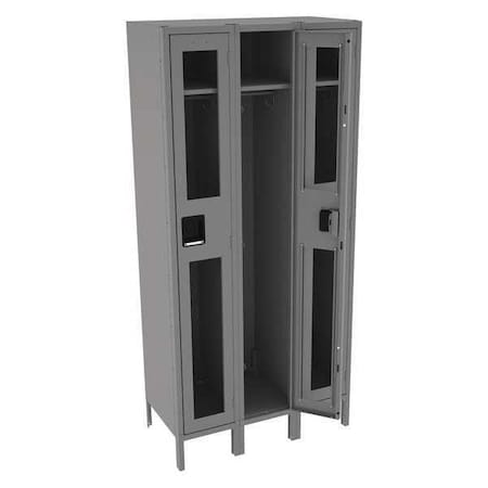 Tennsco Wardrobe Locker, 36 in W, 18 in D, 78 in H, (1) Tier, (3) Wide, Gray CSL-121872-3 MED GRE