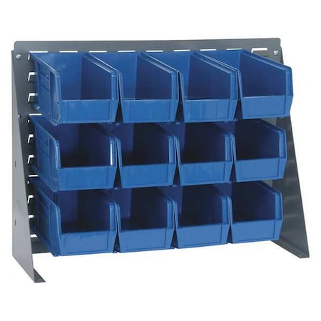 Quantum Storage Systems Steel Louvered Bench Rack, 1/4 in D x 21 in H x 27 in W, Gray QBR-2721-230-12BL