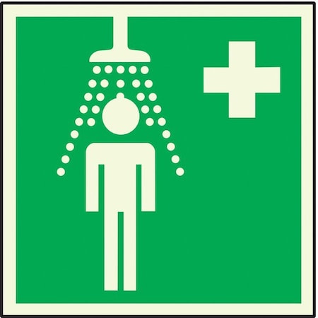 Addlight No Header, Safety Shower w/ First Aid Cross Graphic, 8