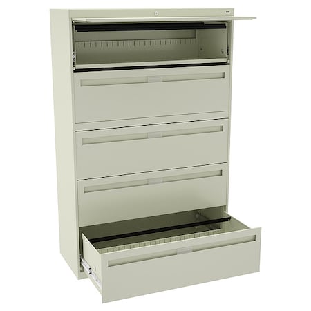 Tennsco 42 in W 5 Drawer Lateral File Cabinet, Champagne/Putty LPL4260L50 PUTTY
