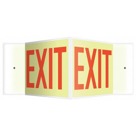 Accuform Exit Sign, Plastic, 18" W, 8" H, Exit, Yellow PSP335