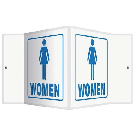 Accuform Women, 8-1/2" W x 6" H, V-Shaped, Plastic, PSP633 PSP633