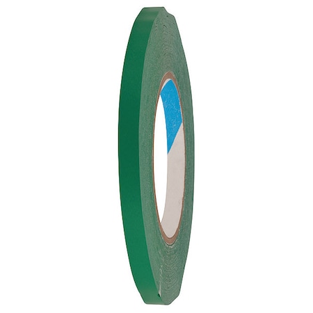 Zoro Select Bag Sealing Tape, PVC, Green, 3/8In x 180Yd 8VZF1