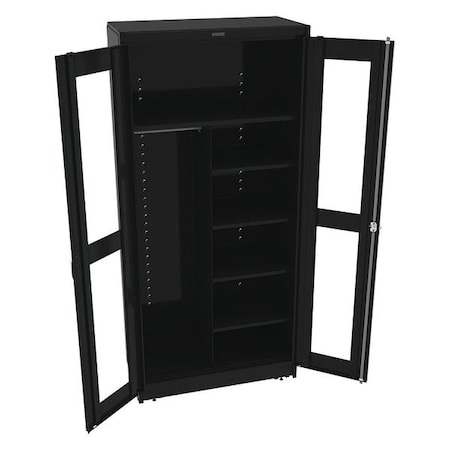 Tennsco 22 ga. Steel Storage Cabinet, 36 in W, 78 in H, Stationary CVD1872 BLACK