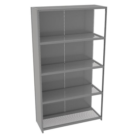 Tennsco Metal Shelving, 18"D x 48"W x 87"H, 5 Shelves, Carbon Steel QC5-4818PAB