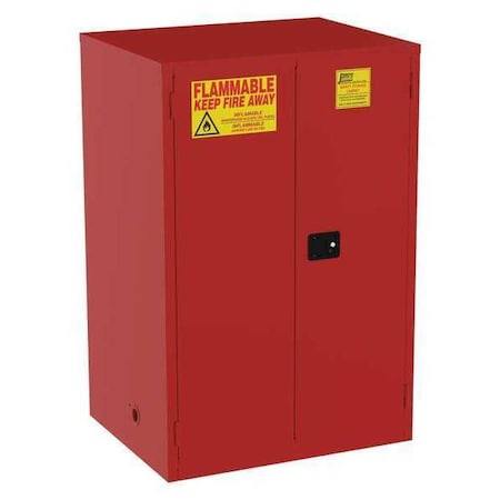 Jamco Hazardous Material Storage Cabinet, 120 gal, 5 Shelves, Steel, 43 in W x 65 in H x 34 in D, Red BP120RP