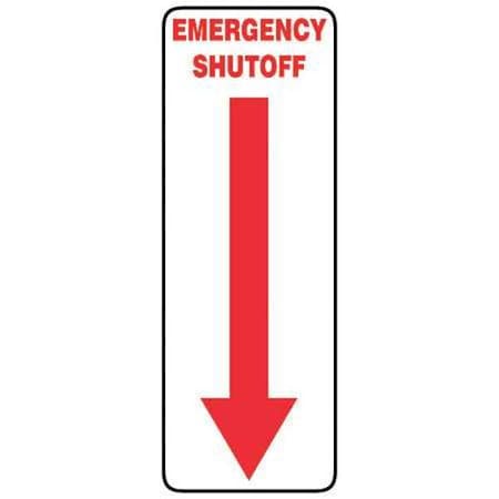 Accuform Emergency Shutoff, Plastic, 14" x 5", With Mounting Holes MEQM518VP