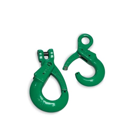 Campbell Chain & Fittings 3/8" Cam-Alloy Eye Self Locking Hook, Grade 100, Painted Green 5648695