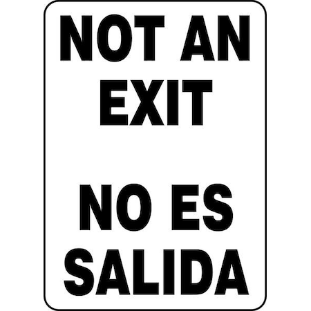 Accuform Exit Sign, Aluminum, 10" W, 14" H, Not An Exit/No Es Salida, White SBMADC523VA