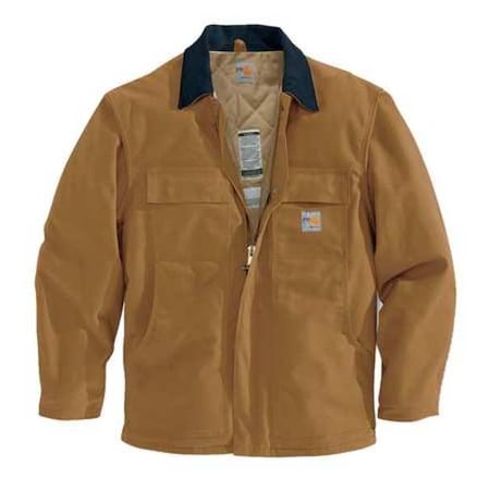 Carhartt FR Coat, 54.3 cal/sq cm, 4XL, Excel FR (13 oz) 100% Cotton, Hook-and-Loop, Zipper Closure 101618-211 4XL REG
