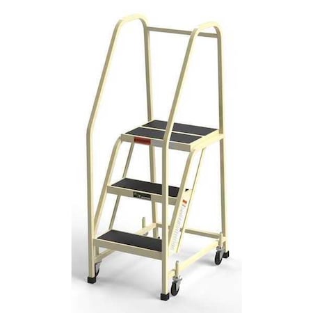 Ega 54 in H Steel Rolling Ladder, 3 Steps, 450 lb Load Capacity F005
