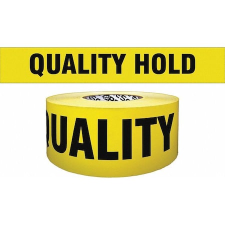 Zoro Select Barricade Tape, Quality Hold, Yellow, 3 in Wide x 1,000 ft Length, Polyethylene, 4 mil B3104Y1511-200