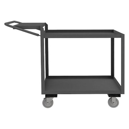 Zoro Select Order-Picking Utility Cart with Lipped Metal Shelves, Steel, 1,200 lb Load Capacity, 2 Shelves OPCFS-2436-2-95
