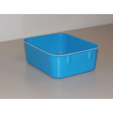 Mfg Tray Stack & Nest Storage Container, 0.2 gal, 6-1/8 in L x 4-7/8 in W x 2-1/8 in H, Blue 9211085268
