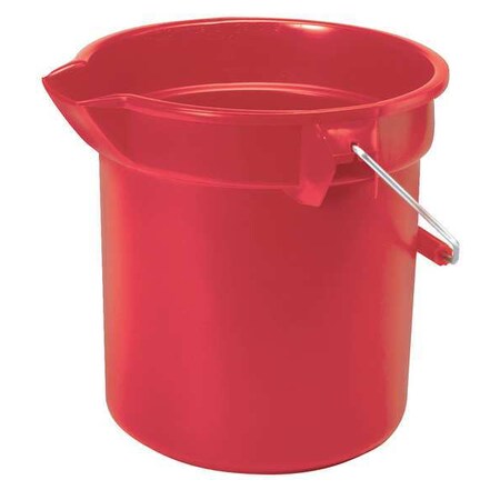 Rubbermaid 3-1/2 gal. Round Bucket, 11-1/4" H, 12" Dia, Red, HDPE FG261400RED