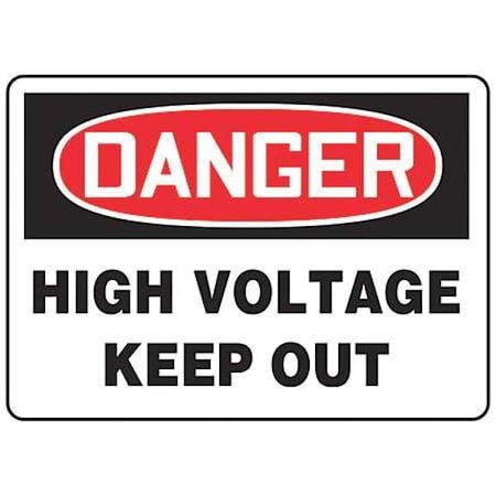 Accuform Danger Sign, 10X14", R and BK/Wht, Plstc, MELC128VP MELC128VP