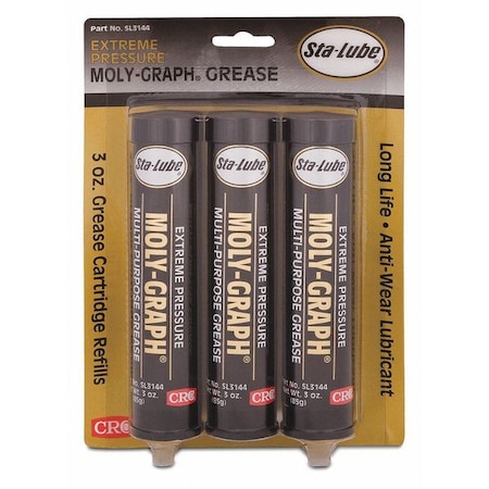 Zoro Select Multipurpose Grease, 3 oz., Cartridge, Gray SL3144