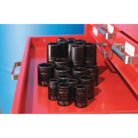 Armstrong Industrial Hand Tools 3/8 in Drive Impact Socket Set, SAE, 7 pcs 19-894