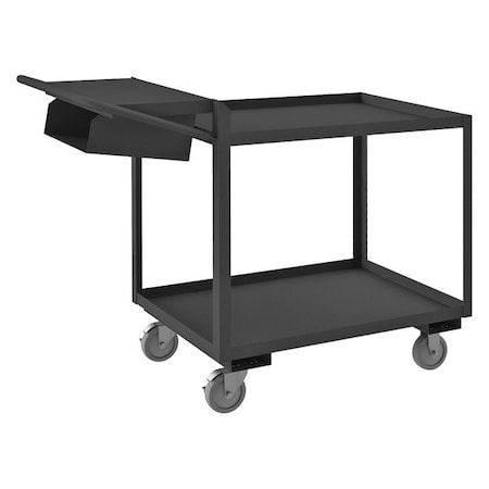 Zoro Select Order-Picking Utility Cart with Lipped Metal Shelves, Steel, 1,200 lb Load Capacity, 2 Shelves OPCPFS-2436-2-95