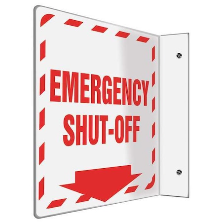 Accuform Emergency Shut-Off, 8" W x 8" H, L-Shaped, Plastic, PSP428 PSP428