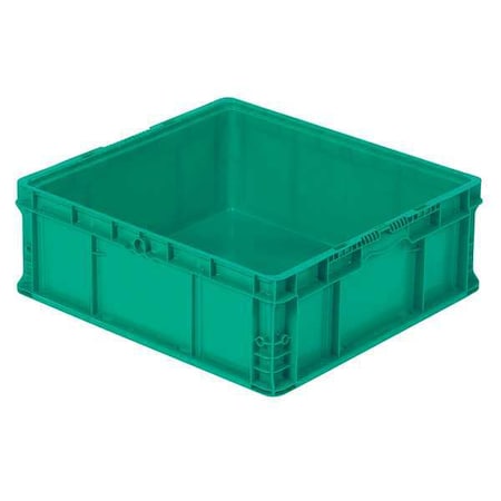 Orbis Solid & Stackable Straight Wall Storage Container, 15.7 gal, 24 in L x 22-1/2 in W x 8-3/4 in H NSO2422-9 GREEN