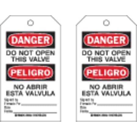 Brady Danger Bilingual Tag, Authorized Personnel and Restricted Access, Cardstock, 7 in H x 4 in W 86688
