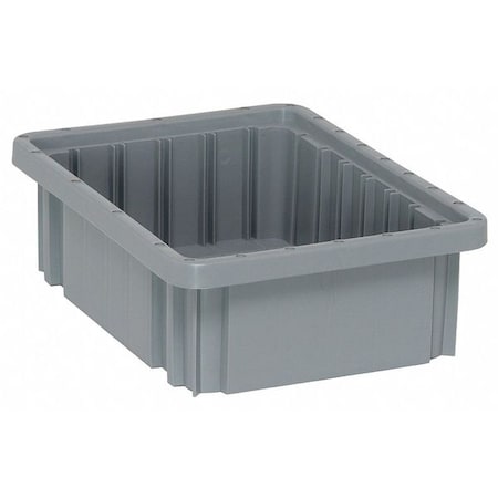 Quantum Storage Systems Divider Box, Polypropylene, Gray, 3 1/2 in H, 8 1/4 in W, 10 7/8 in L DG91035GY