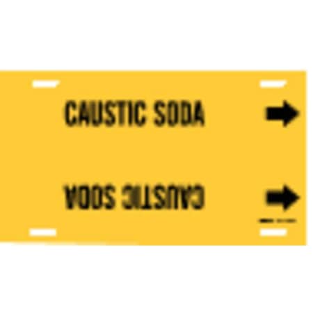 Brady Pipe Marker, Caustic Soda, Y, 8 to9-7/8 In 4021-G