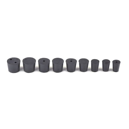 Zoro Select Stopper Assortment, Black, Natural Rubber RSTPK1